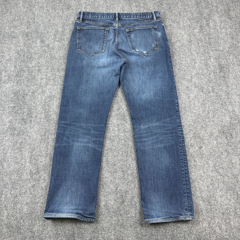Banana Republic Straight Jeans Mens 33x32 Medium Wash Stretch Denim Blue Classic